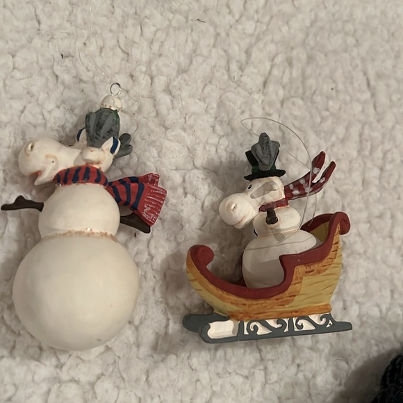 Set of 4 Holiday Christmas Tree decorations ornaments Assorted Snowmen - Picture 3 of 8